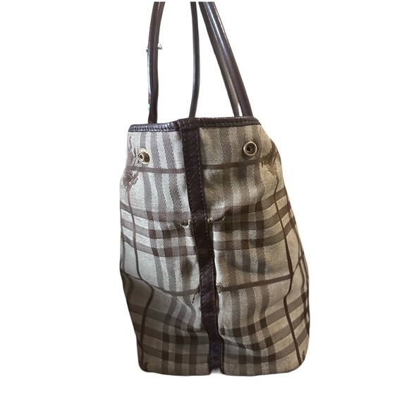 Authentic Vintage Burberry Plaid Haymarket Shoulder tote purse - Picture 7 of 17